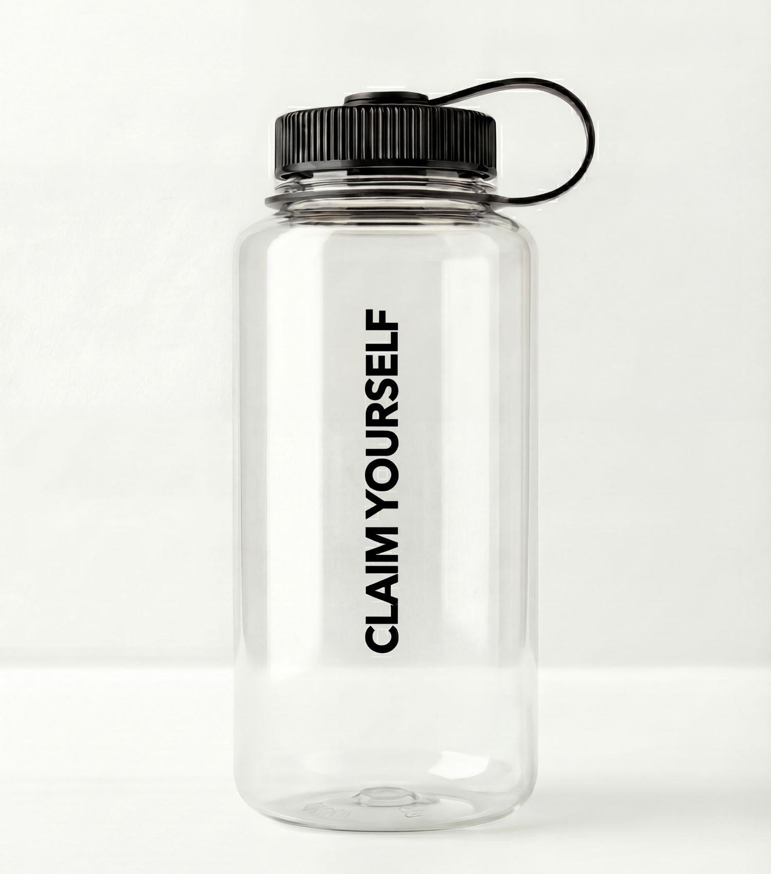 STRIVE Water Bottle 1L – Clear Design with Black Print